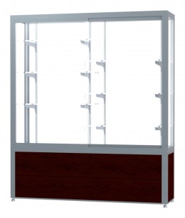 Display Case with Wood Grained Vinyl Base - 60