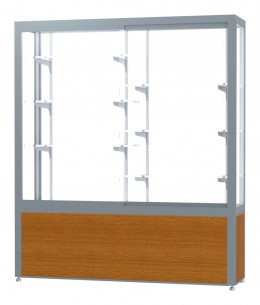 Display Case with Wood Grained Vinyl Base - 60