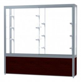 Display Case with Wood Grained Vinyl Base - 72" x 66"