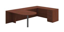 U Shaped Peninsula Desk with Drawers