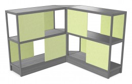 Wood Shelving Unit with Acoustic Panels - 93