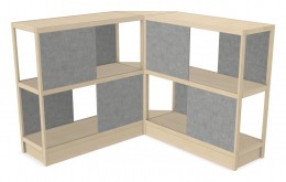 Wood Shelving Unit with Acoustic Panels - 93