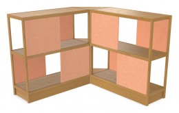 Wood Shelving Unit with Acoustic Panels - 93