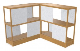 Wood Shelving Unit with Acoustic Panels - 93" x 50" - Control