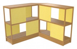 Wood Shelving Unit with Acoustic Panels - 93