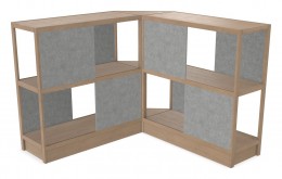 Wood Shelving Unit with Acoustic Panels - 93" x 50" - Control