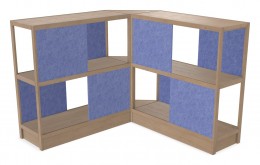 Wood Shelving Unit with Acoustic Panels - 93" x 50" - Control