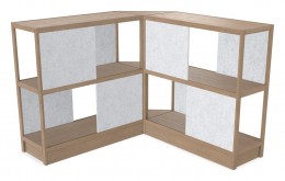 Wood Shelving Unit with Acoustic Panels - 93" x 50" - Control