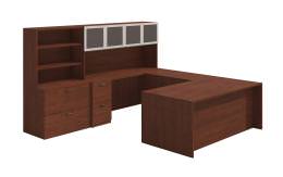 U Shaped Desk with Hutch and Storage