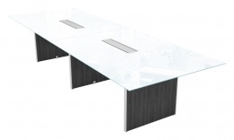 Glass Conference Table with Laminate Base - Potenza