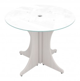 Small Round Table with Glass Top - Potenza