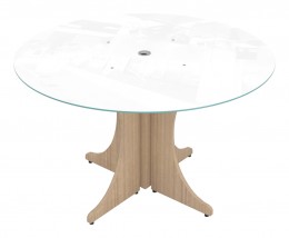 Large Round Table with Glass Top - Potenza