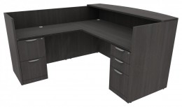 L Shaped Reception Desk with Drawers - HL