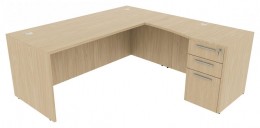 L Shaped Desk with Drawers - Potenza