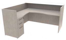 L Shaped Reception Desk with Drawers - Potenza