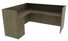 L Shaped Reception Desk with Drawers - Potenza