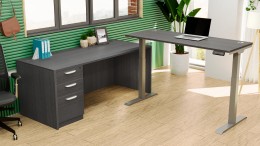 L Shaped Sit Stand Desk - HL