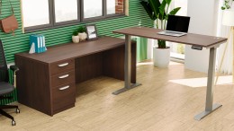 L Shaped Sit Stand Desk - HL