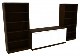 Storage Cabinet Credenza with Bookcases - Potenza