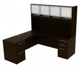 L Shaped Desk with Hutch - Potenza