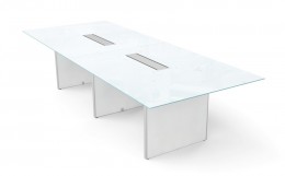 Glass Conference Table with Laminate Base - Potenza