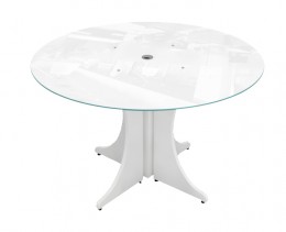 Large Round Table with Glass Top - Potenza