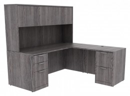 L Shaped Desk with Hutch - PL Laminate