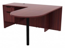 L Shaped Peninsula Desk - PL Laminate