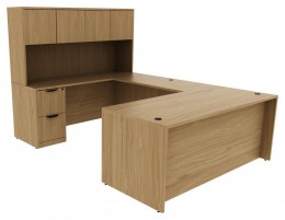 U Shaped Desk with Hutch - PL Laminate