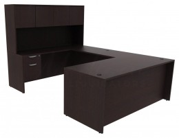 U Shaped Desk with Hutch - PL Laminate