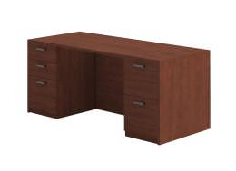Double Pedestal Desk - Amber Series