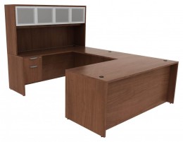 U Shaped Desk with Hutch - PL Laminate