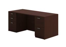 Double Pedestal Desk - Amber Series