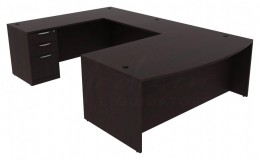 Bow Front U Shaped Desk - PL Laminate