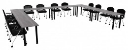 U Shaped Conference Table with Round Legs - PL Laminate