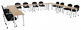 U Shaped Conference Table with Square Legs - PL Laminate Series