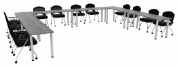 U Shaped Training Table Set - Square Legs
