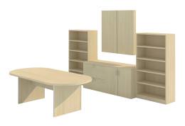 Racetrack Conference Table with Storage and Whiteboard