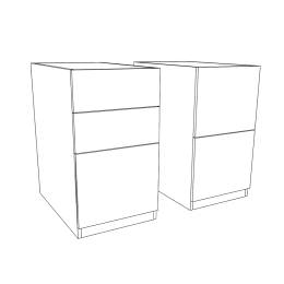 Cherryman Pair of 2 & 3 Drawer Desk Pedestals