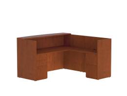 L Shaped Reception Desk with Drawers