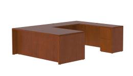 U Shaped Desk with Drawers