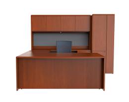 U Shaped Desk with Hutch and Storage