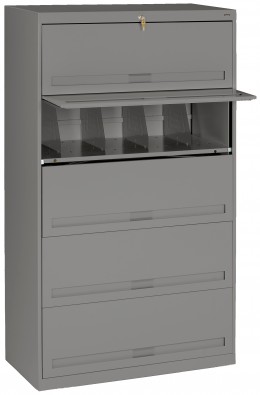Executive L Shaped Desk with Drawers and Glass Desktop