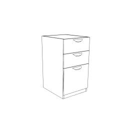 Cherryman 3 Drawer Pedestal for Credenza or Return
