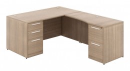 L Shaped Desk with Drawers - Potenza Series