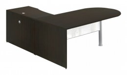 L Shaped Peninsula Desk with Glass Modesty Panel - Potenza Series