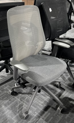 Gray Office Chair with Adjustable Arms