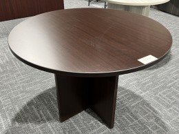 3.5 Ft Round Brown Meeting Table