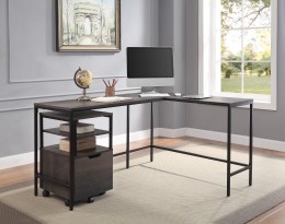 An L Shaped Desk with Increasing Levels of Storage