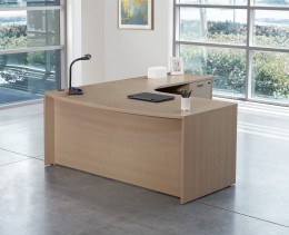 Bow Front U Shaped Desk with Hutch